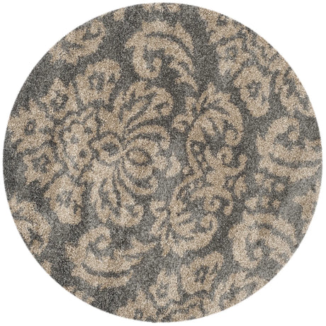 Safavieh Florida Shag 4'-0" x 4'-0" Rug in Grey / Beige