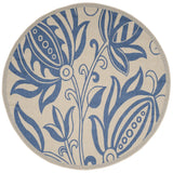 Safavieh Courtyard 6'-7" x 6'-7" Rug in Natural / Blue