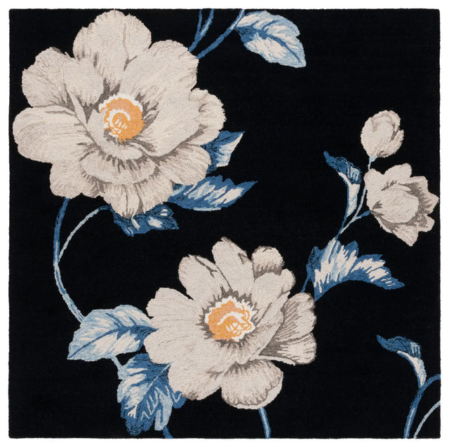 Safavieh Jardin 6'-0" x 6'-0" Rug in Black / Ivory