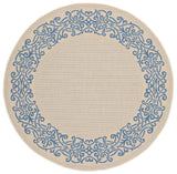 Safavieh Courtyard 5'-3" x 5'-3" Rug in Natural / Blue