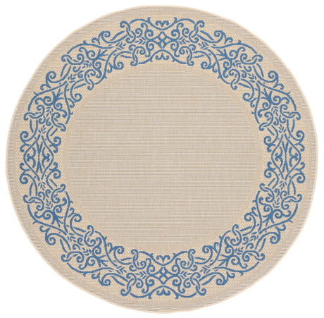 Safavieh Courtyard 5'-3" x 5'-3" Rug in Natural / Blue