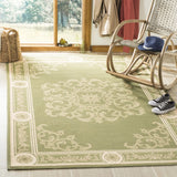 Safavieh Courtyard 4'-0" x 5'-7" Rug in Olive / Natural