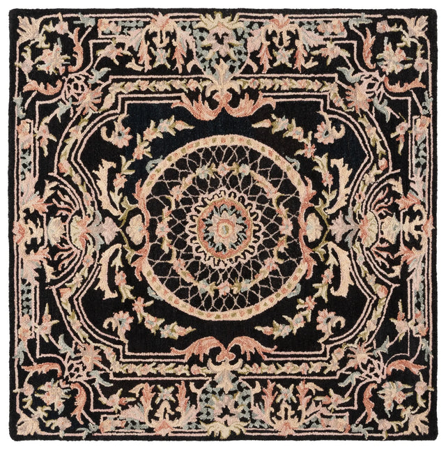 Safavieh Aubusson 6'-0" x 6'-0" Rug in Black / Ivory