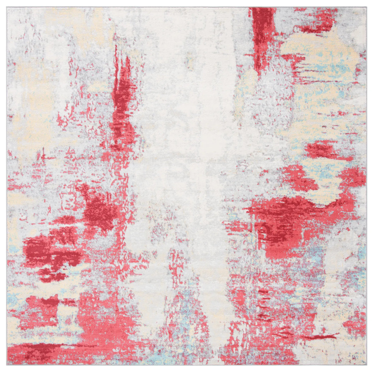 Safavieh Jasper 100 6'-7" x 6'-7" Rug in Red / Ivory