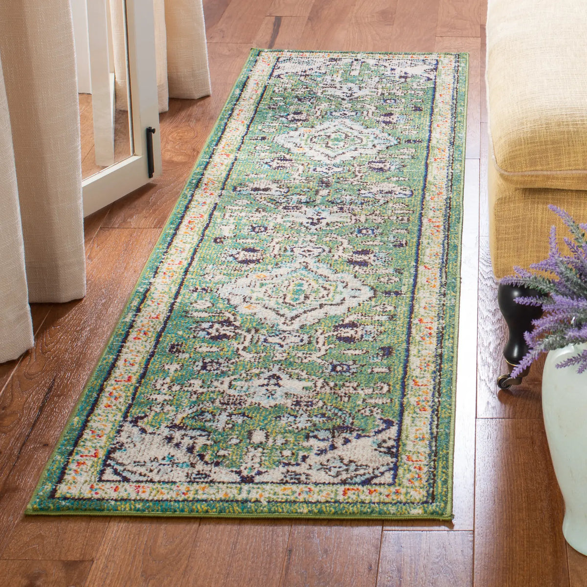 Safavieh Madison 2'-2" x 10'-0" Rug in Green / Turquoise