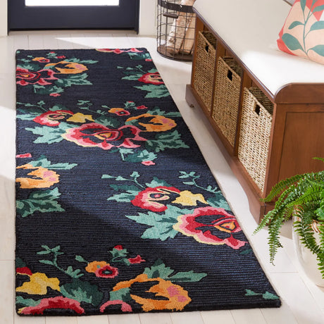 Safavieh Jardin 2'-3" x 8'-0" Rug in Black / Pink