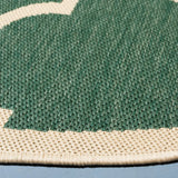 Safavieh Courtyard 6'-7" x 6'-7" Rug in Dark Green / Beige