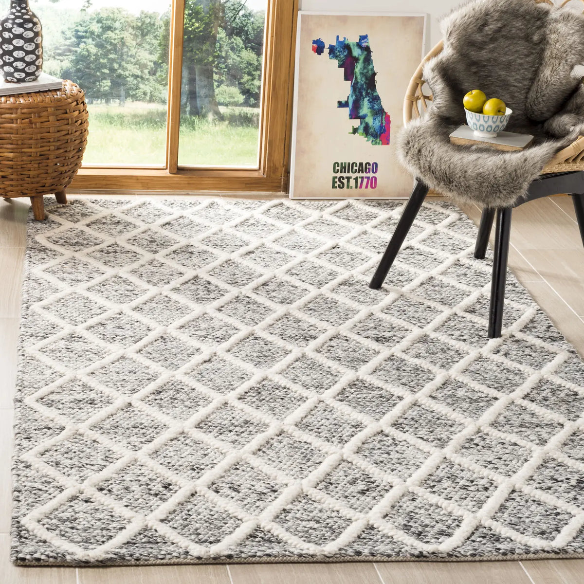 Safavieh Natura 5'-0" x 8'-0" Rug in Ivory / Black