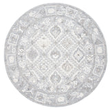 Safavieh Micro-Loop 5'-0" x 5'-0" Rug in Ivory / Grey