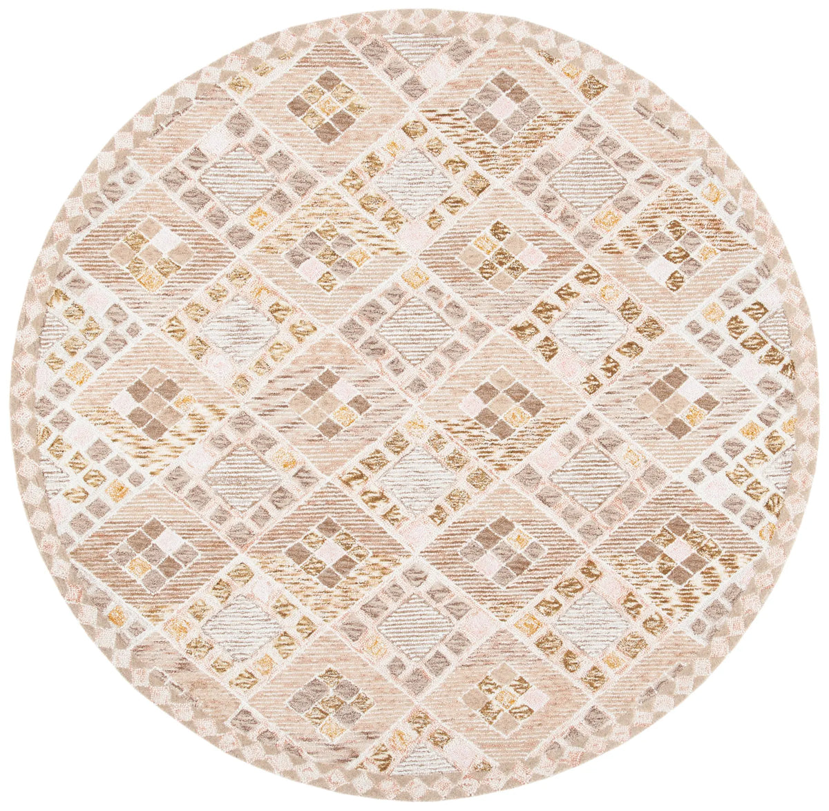 Safavieh Soho 6'-0" x 6'-0" Rug in Pink / Taupe