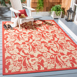 Safavieh Courtyard 6'-7" x 9'-6" Rug in Red / Creme