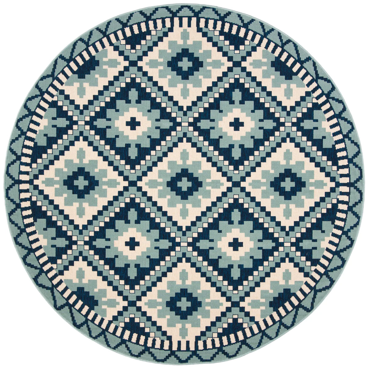 Safavieh Veranda 6'-7" x 6'-7" Rug in Turquoise / Blue