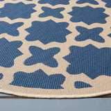 Safavieh Courtyard 5'-3" x 5'-3" Rug in Blue / Beige