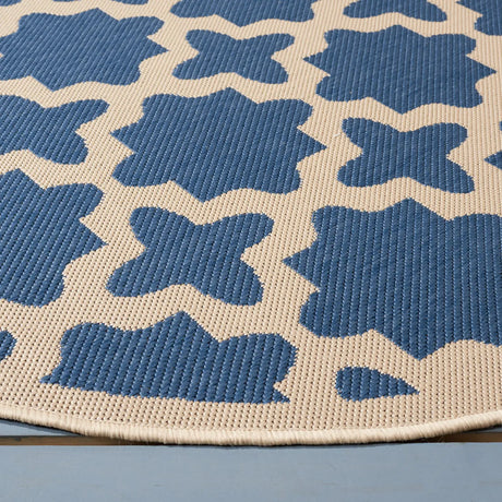 Safavieh Courtyard 5'-3" x 5'-3" Rug in Blue / Beige