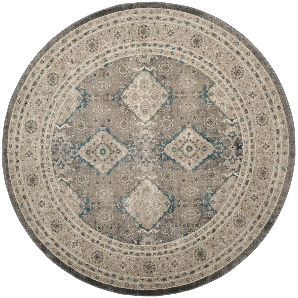 Safavieh Sofia 6'-7" x 6'-7" Rug in Light Grey / Beige