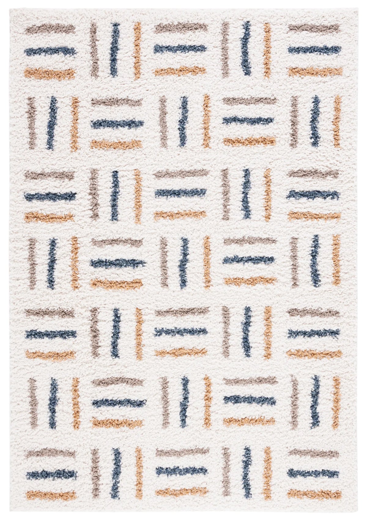 Safavieh Calico Shag 4'-0" x 6'-0" Rug in Ivory / Gold