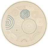 Safavieh Courtyard 6'-7" x 6'-7" Rug in Natural / Blue