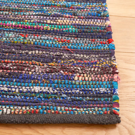 Safavieh Rag Rug 5'-0" x 8'-0" Rug in Turquoise / Black