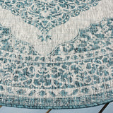 Safavieh Courtyard 6'-7" x 6'-7" Rug in Light Grey / Teal