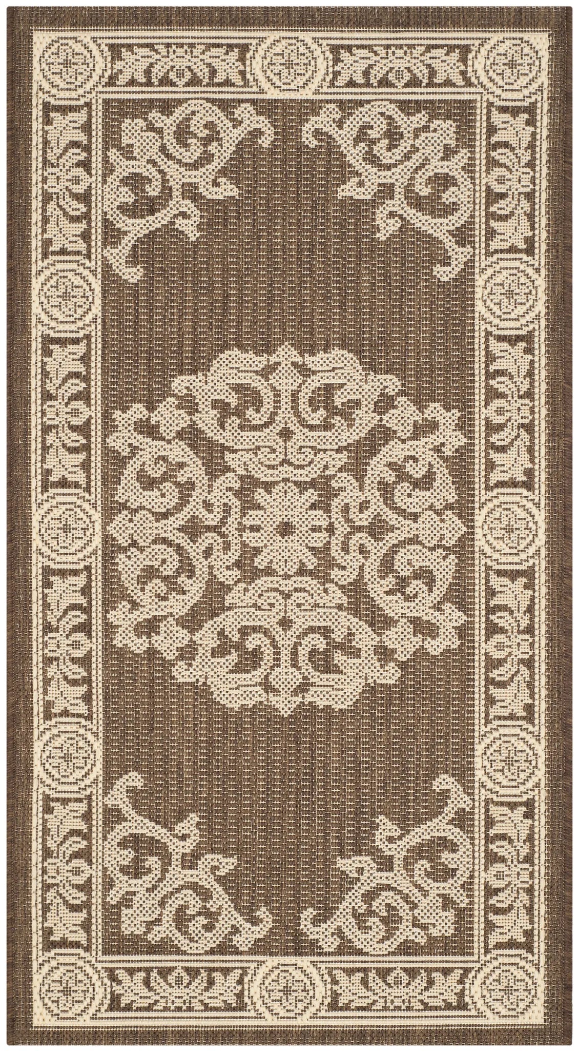 Safavieh Courtyard 2'-0" x 3'-7" Rug in Chocolate / Natural