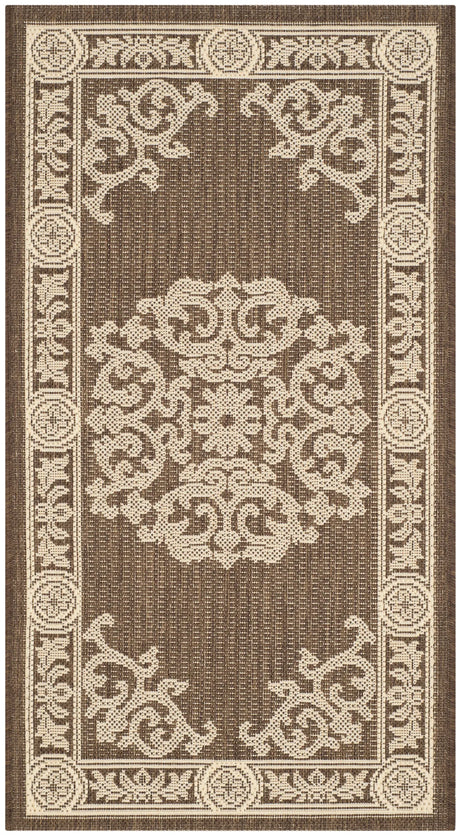 Safavieh Courtyard 2'-0" x 3'-7" Rug in Chocolate / Natural