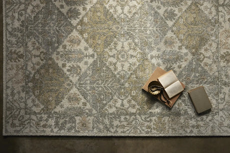 Loloi Tamryn Tam-01 Beige/Multi Rug - styled aerial 1