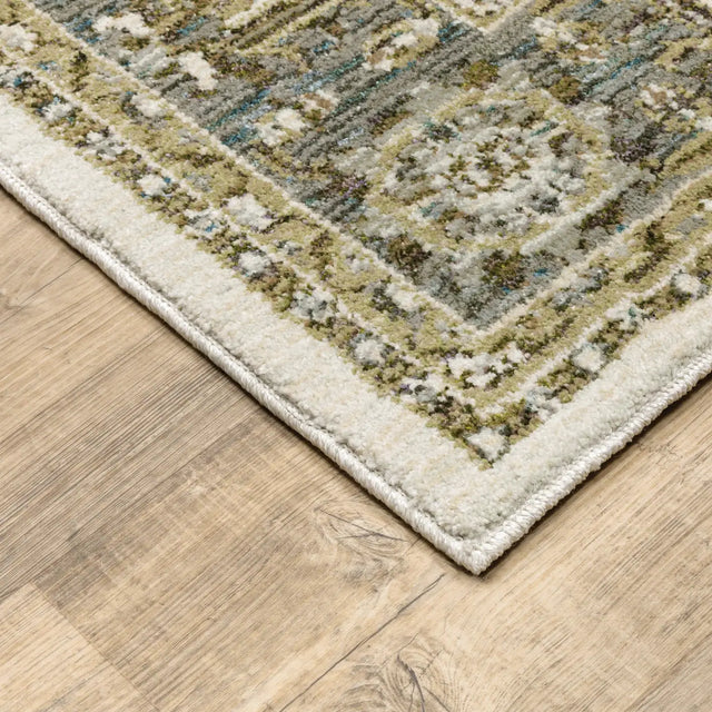 Oriental Weavers Sphinx Andorra 9537P Ivory / Blue Rugs - corner detail