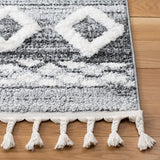 Safavieh Moroccan Tassel Shag 4'-0" x 6'-0" Rug in Grey / Ivory