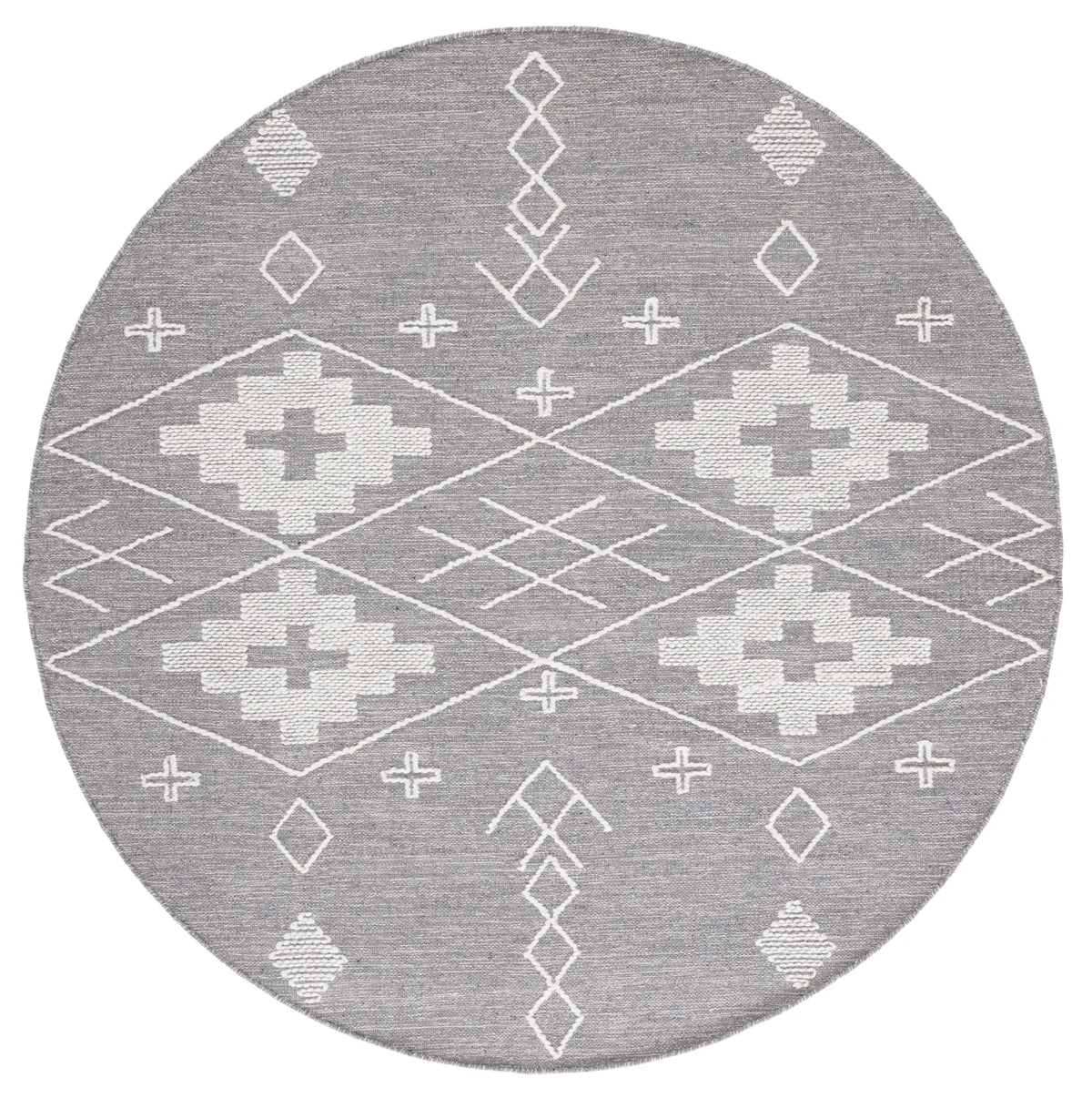 Safavieh Kilim 6'-0" x 6'-0" Rug in Grey / Ivory