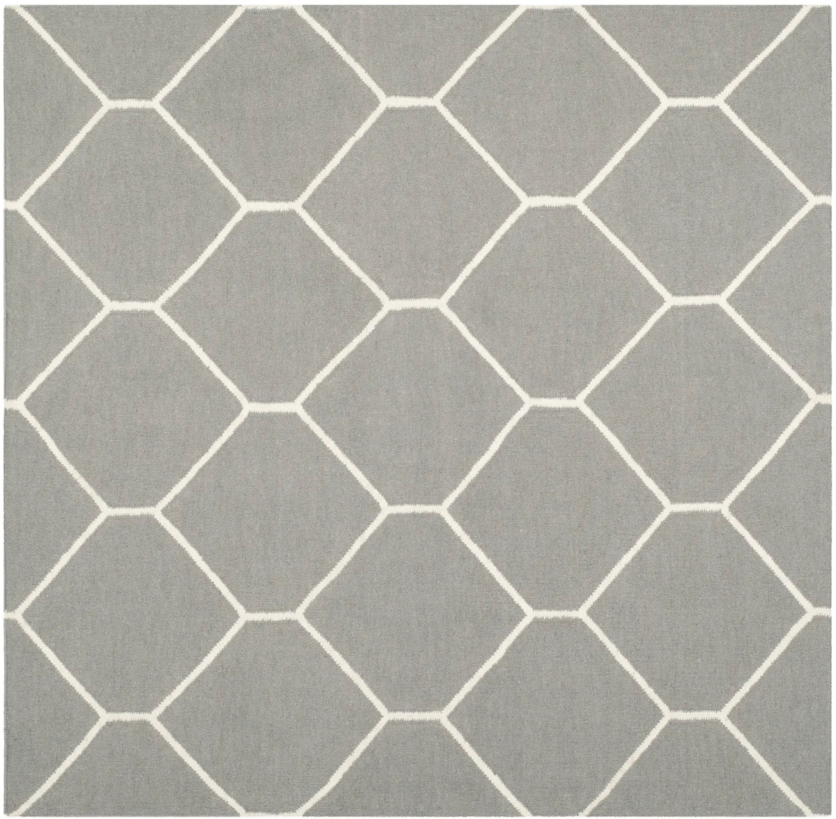 Safavieh Dhurries 6'-0" x 6'-0" Rug in Grey / Ivory