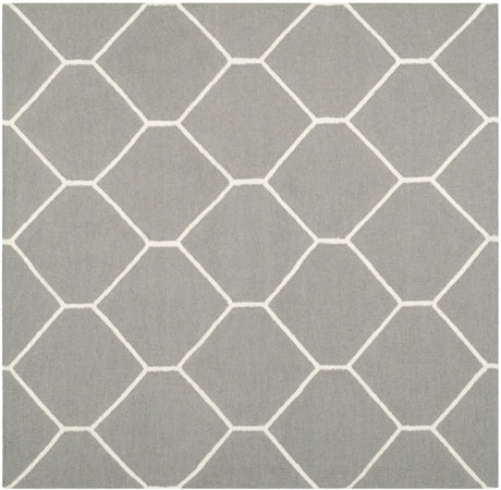 Safavieh Dhurries 6'-0" x 6'-0" Rug in Grey / Ivory