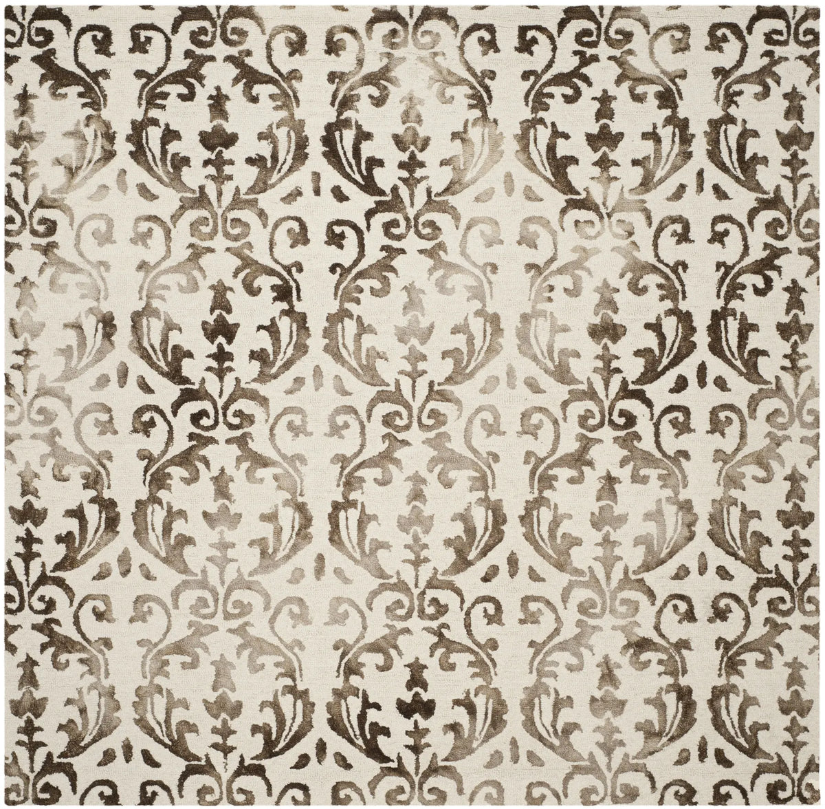 Safavieh Dip Dye 7'-0" x 7'-0" Rug in Ivory / Chocolate