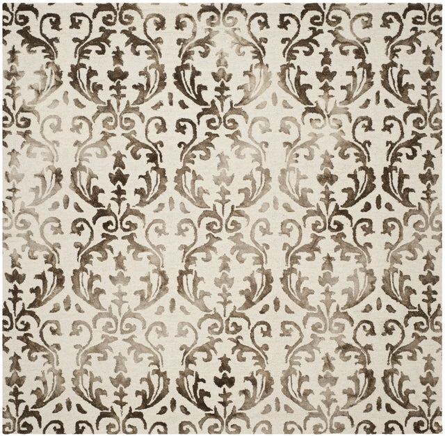 Safavieh Dip Dye 7'-0" x 7'-0" Rug in Ivory / Chocolate
