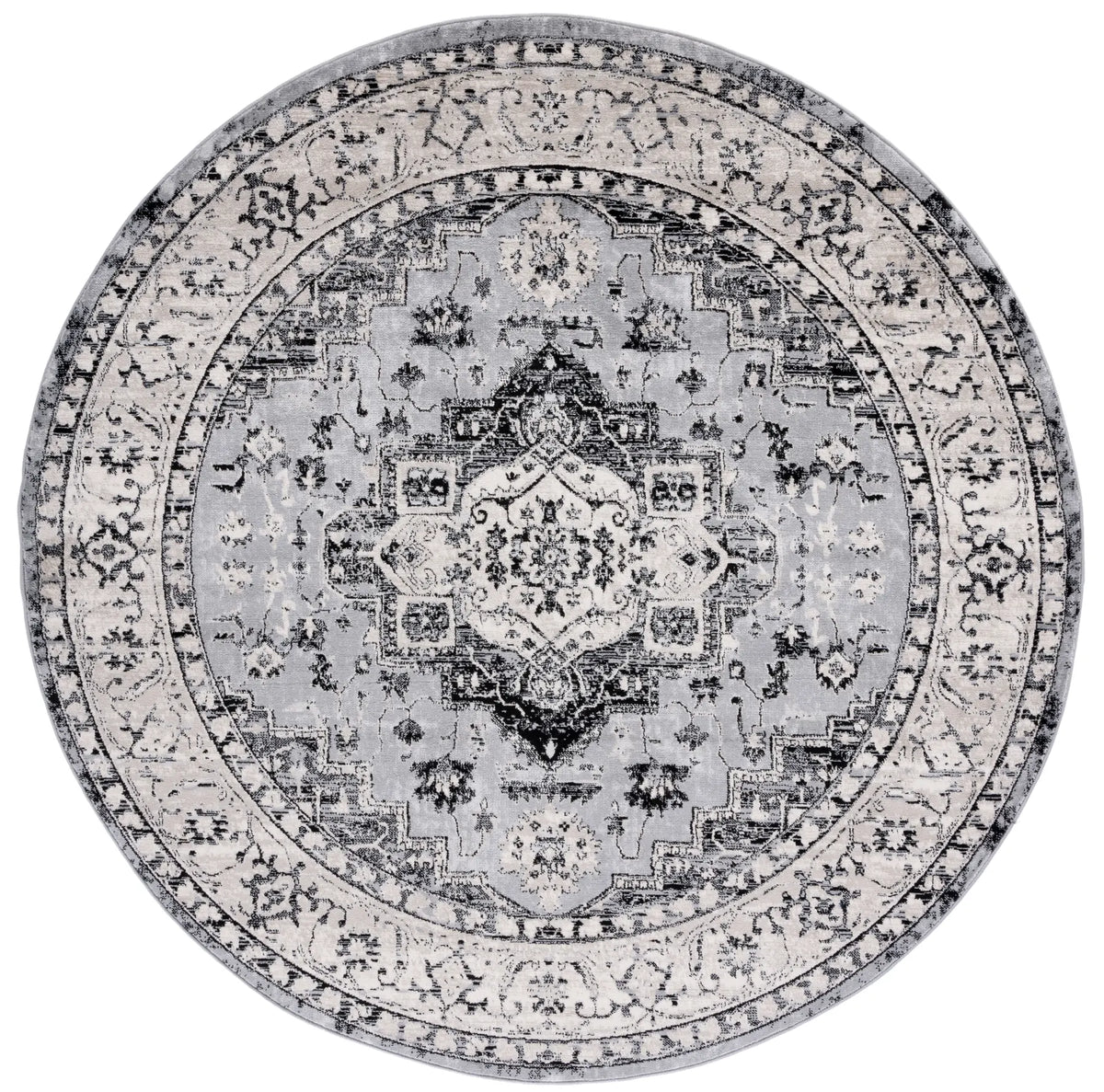 Safavieh Brentwood 6'-7" x 6'-7" Rug in Grey / Black