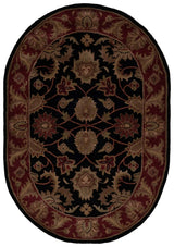 Safavieh Classic 4'-6" x 6'-6" Rug in Black / Burgundy