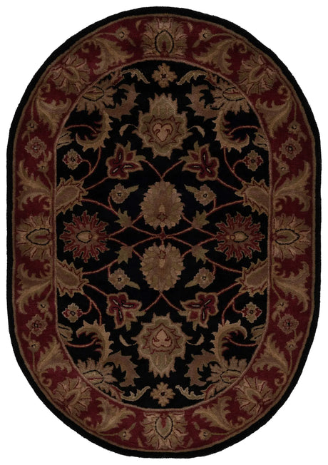 Safavieh Classic 4'-6" x 6'-6" Rug in Black / Burgundy