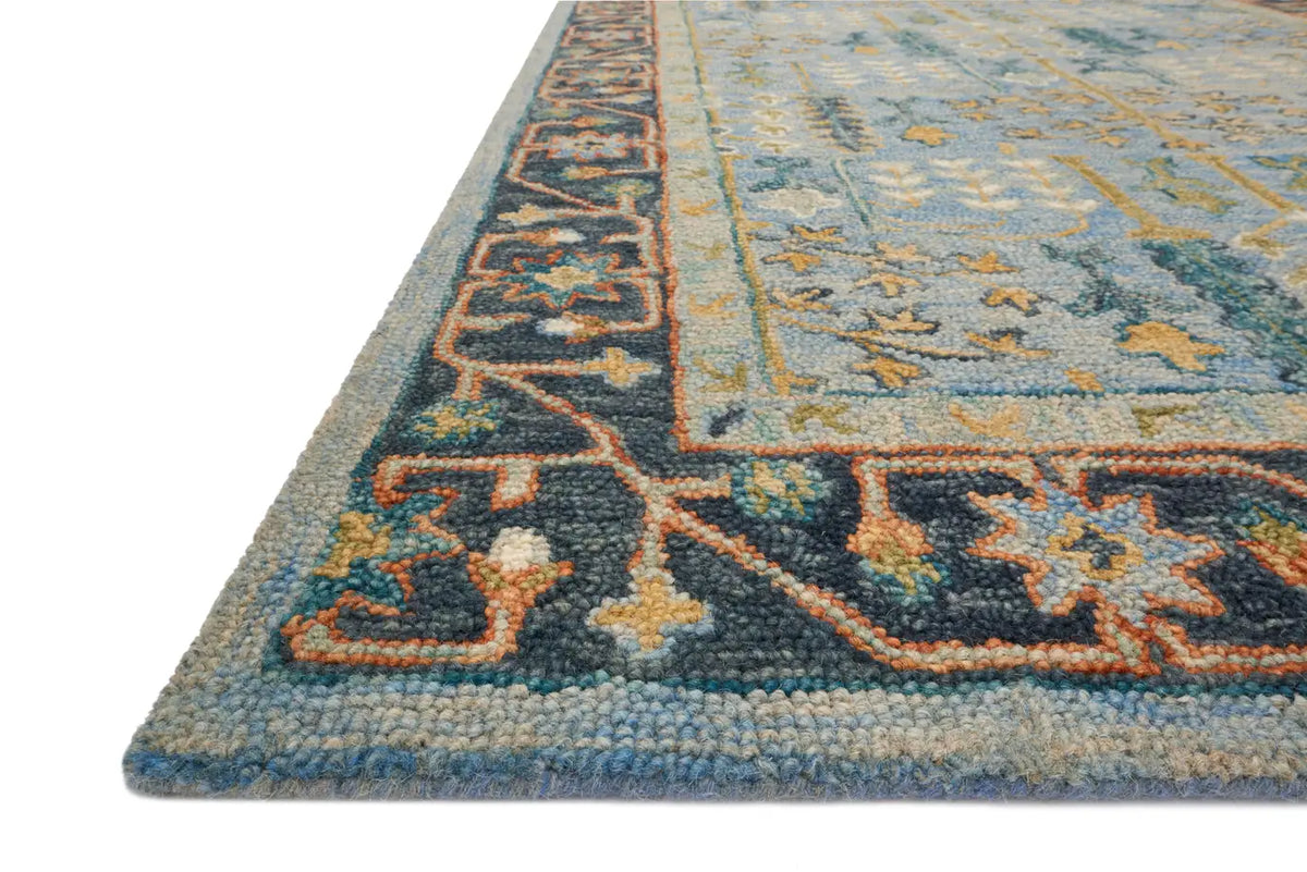 Loloi Victoria Vk-12 Lt Blue / Dk Blue Rugs - rug corner