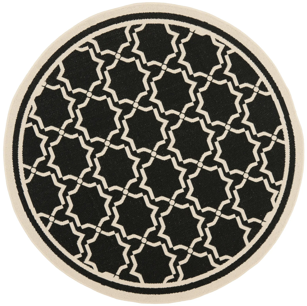 Safavieh Courtyard 5'-3" x 5'-3" Rug in Black / Beige