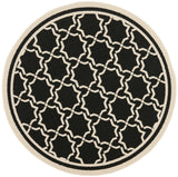 Safavieh Courtyard 5'-3" x 5'-3" Rug in Black / Beige