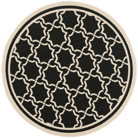 Safavieh Courtyard 5'-3" x 5'-3" Rug in Black / Beige