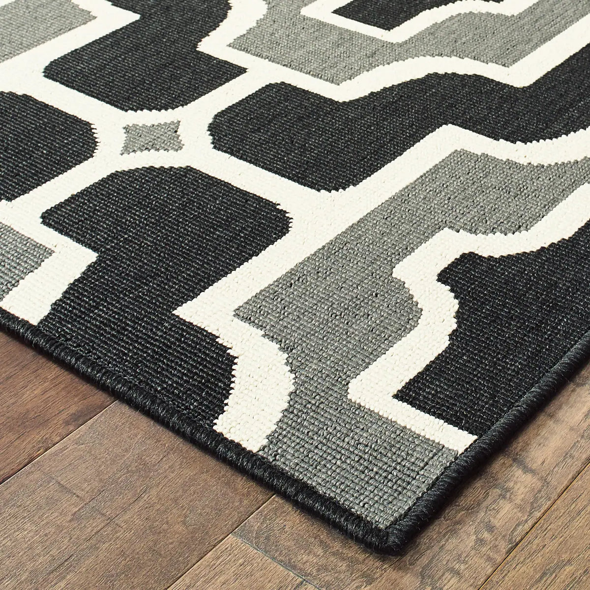 Oriental Weavers Sphinx Marina 1491Z Black / Grey Rugs - corner detail