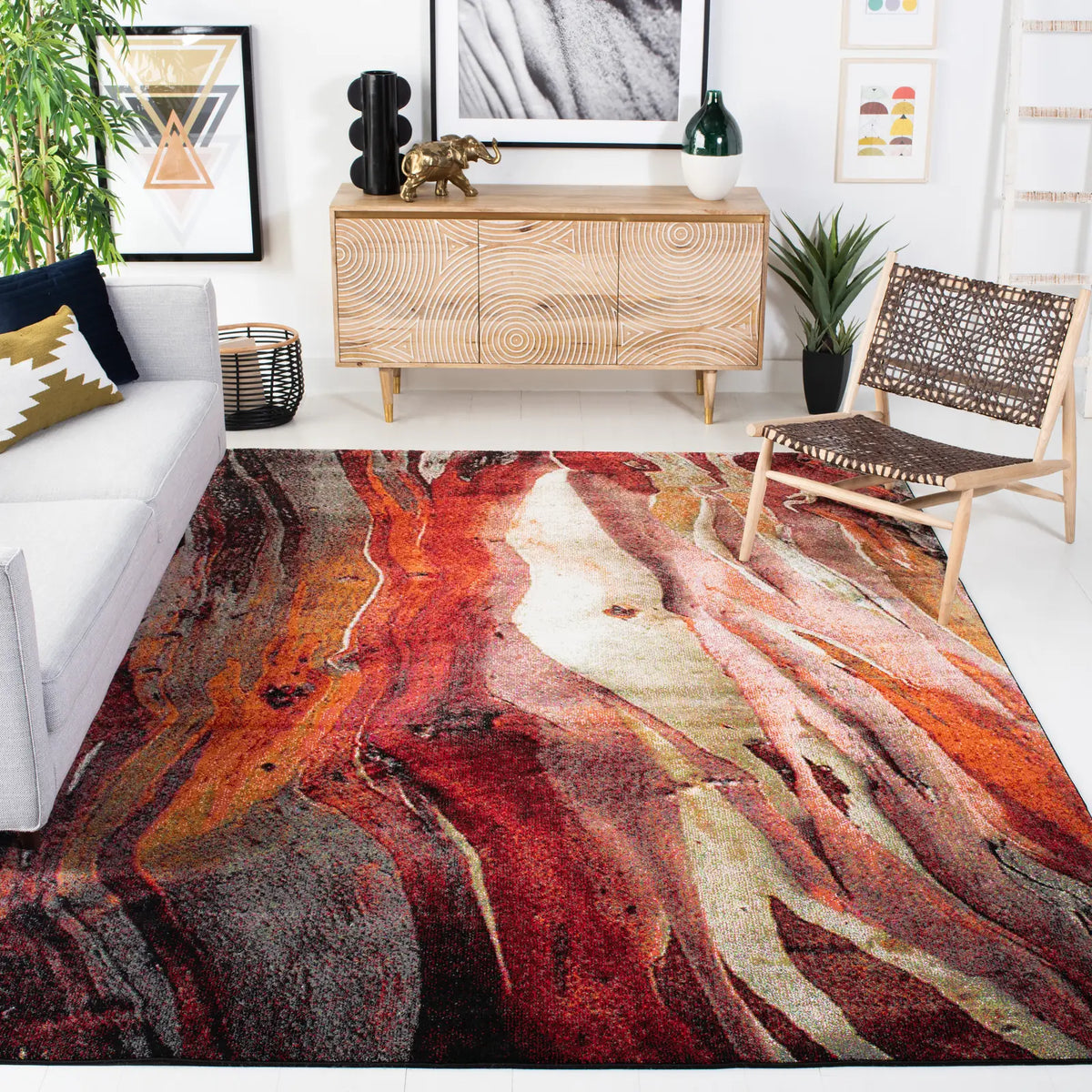 Safavieh Glacier 10'-6" x 14'-0" Rug in Red / Multi