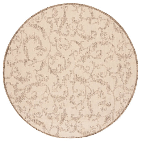 Safavieh Courtyard 6'-7" x 6'-7" Rug in Natural / Brown