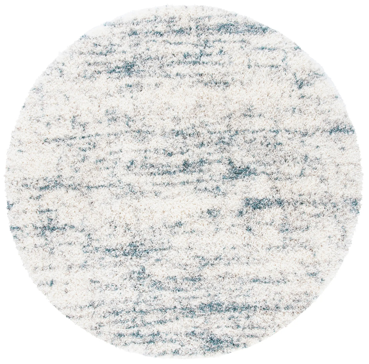 Safavieh Fontana Shag  800 10'-0" x 10'-0" Rug in Ivory / Teal