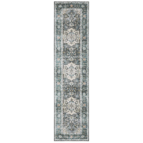 Oriental Weavers Machine Washable Charleston Cha01 Blue/ Ivory Rug - runner