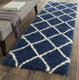 Safavieh Hudson Shag 2'-3" x 10'-0" Rug in Navy / Ivory
