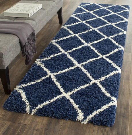 Safavieh Hudson Shag 2'-3" x 10'-0" Rug in Navy / Ivory