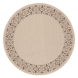Safavieh Courtyard 6'-7" x 6'-7" Rug in Cream / Light Chocolate