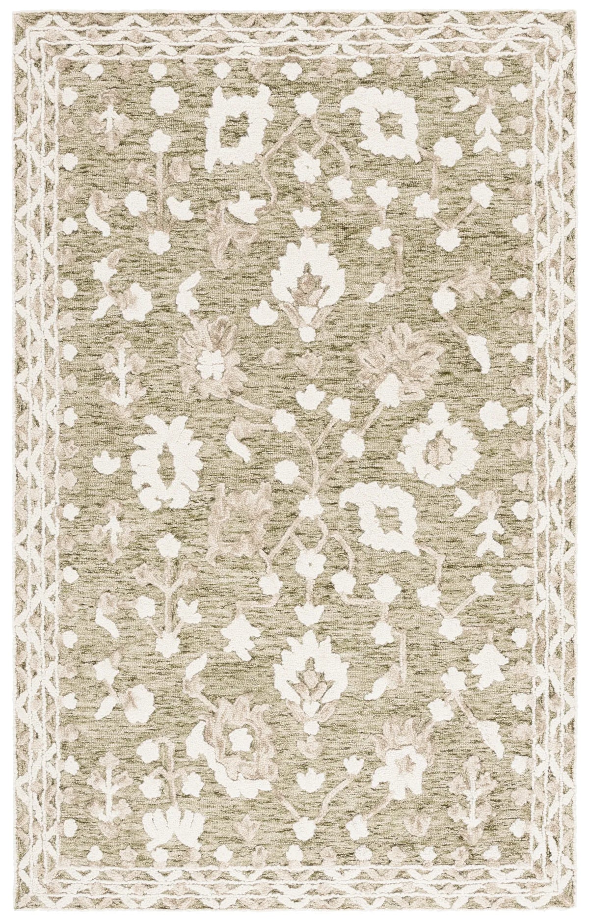 Safavieh Marquee 4'-0" x 6'-0" Rug in Green / Ivory