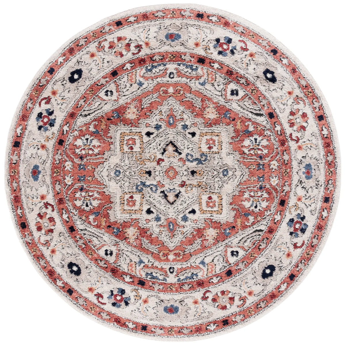 Safavieh Luna 6'-7" x 6'-7" Rug in Beige / Rust